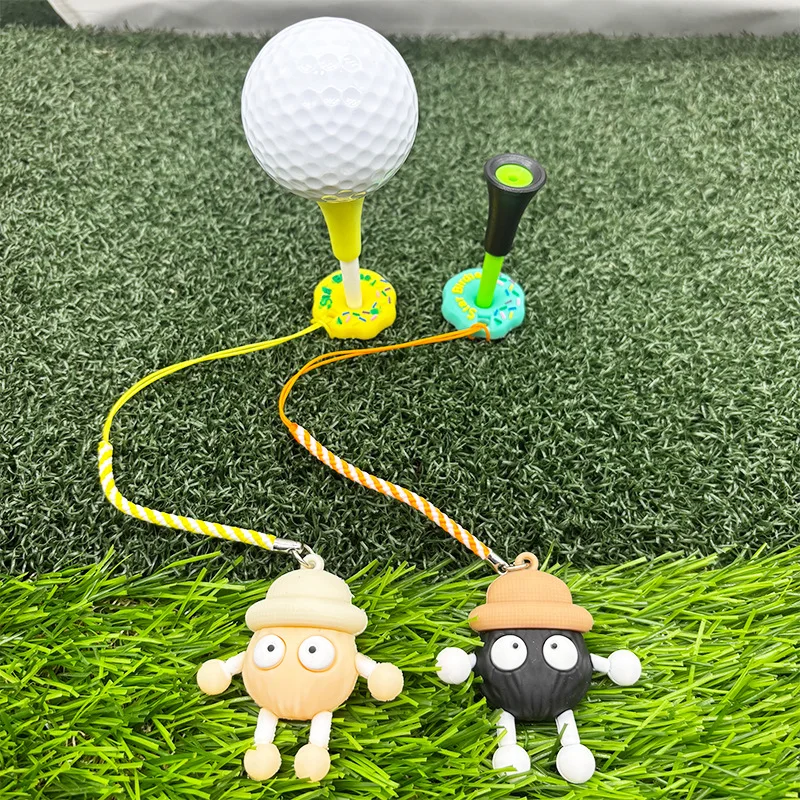 83mm Golf-Tees mit Halter, niedliche Cartoon-Puppen-Golf-Tees, Kunststoff-Golf-Pegs mit Anti-Verlust-Seil – Detail 3