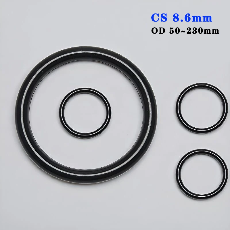 CS 8.6mm ID 32.8~212.8mm OD50~230mm EPDM Rubber O Ring Seal Gasket Resist Acid/Alkali/Aging/Ozone/Insulation Sealing Accessories
