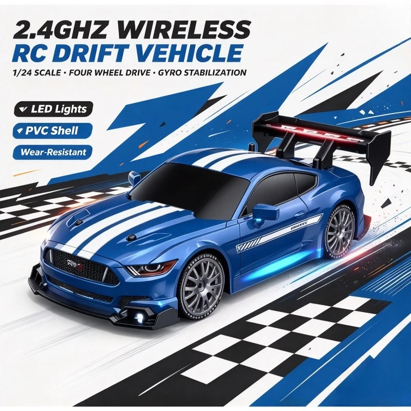 Rc Drift Car 1 24 Scale 4Wd - Модель для гонок в помещении, радиоуправляемая,