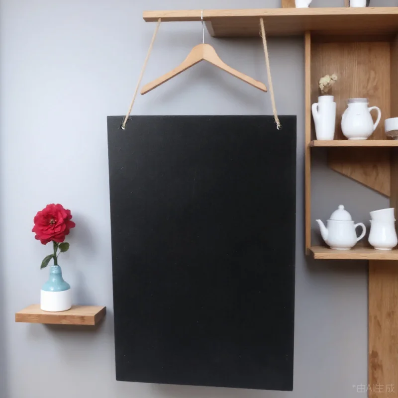 لافتة سبورة خشبية لحفلات الزفاف على الوجهين، سبورة معلقة بدون إطار، لوحة رسائل ريفية، ديكور جدار المطبخ باللون الأسود #1