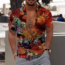 

en'S Long Sleeve Printed Shirt,Mens Casual Loose Shirts Long Sleeve Shirts Purple Tie Dye Pattern Shirt Men Fashion Button Down