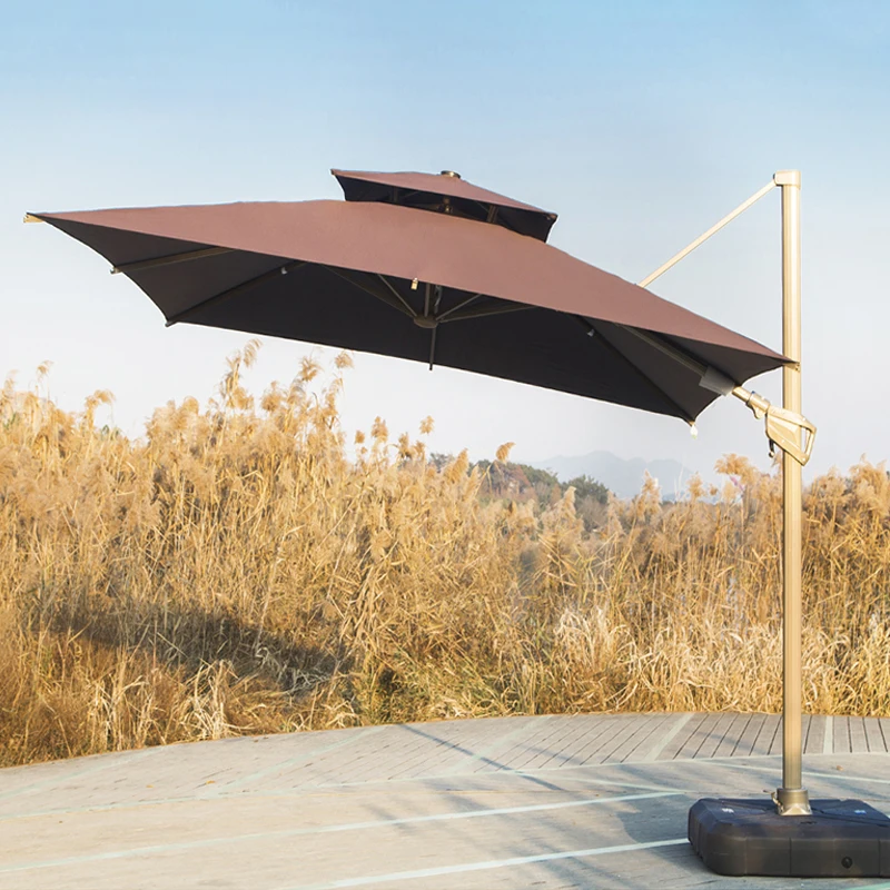 

New Deign Outdoor Solar Led Lights Patio Umbrella Outside Roman Umbrella Sun Parasol For Garden Terrace