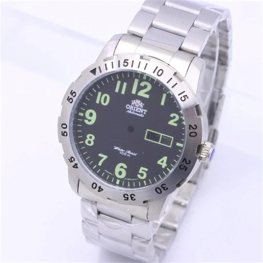 

Корпус часов Orient 43 мм с сапфировым стеклом для механизма 46941 46943, спортивный корпус, набор стрелок с циферблатом, двойной календарь, корпус с циферблатом Orient