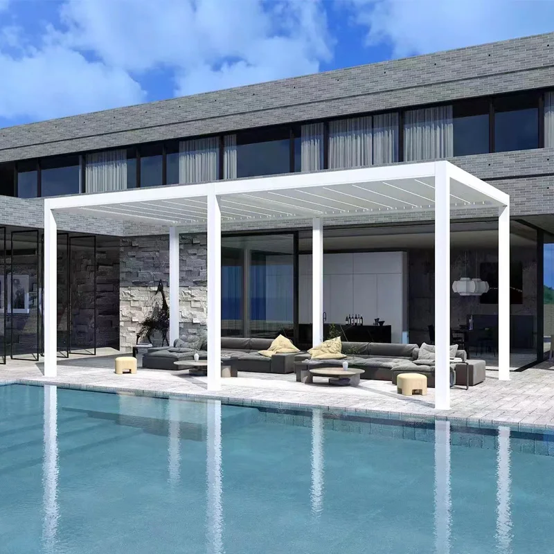 الكهربائية قابل للتعديل المناخ الحيوي كوة بمحركات الألومنيوم مقاوم للماء في الهواء الطلق حديقة المعيشة العريشة أكشاك جناح غرفة الشمس #3