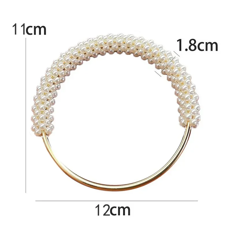 Meetee 2/4Pcs 12cm Pearl Round Handle Metal Buckles O Ring Hook Clasp Bag Hang Rings Decoration Buckle DIY Sewing Accessories