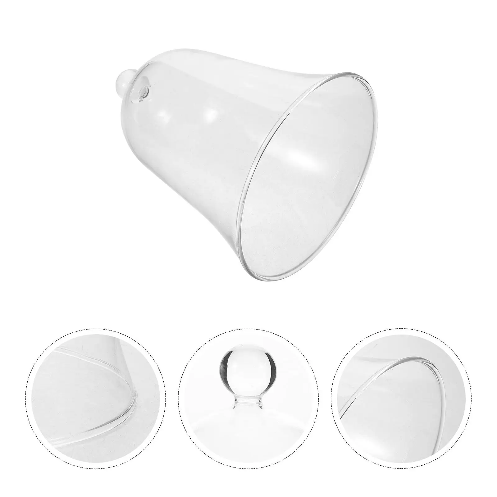 Glass Cloche Dome for Eternal Flower Display Clear Bell Shaped Cover Tabletop Wedding Centerpiece Decoration Preserved Flower