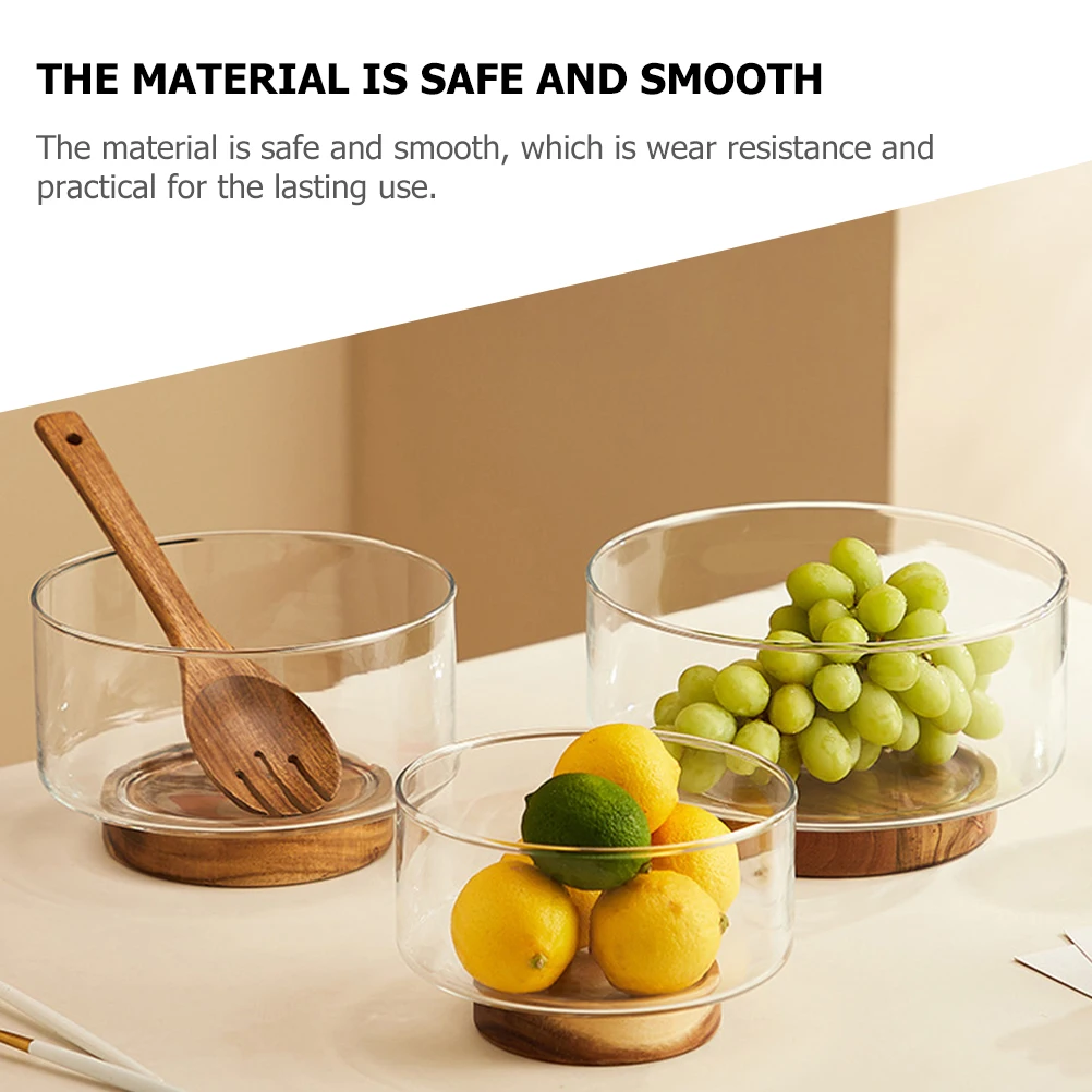 

Glass Fruit Large Clear Dessert Serving Bowl Food Storage Container for Salad Candy Home Kitchen Barware Multi-Purpose Glass