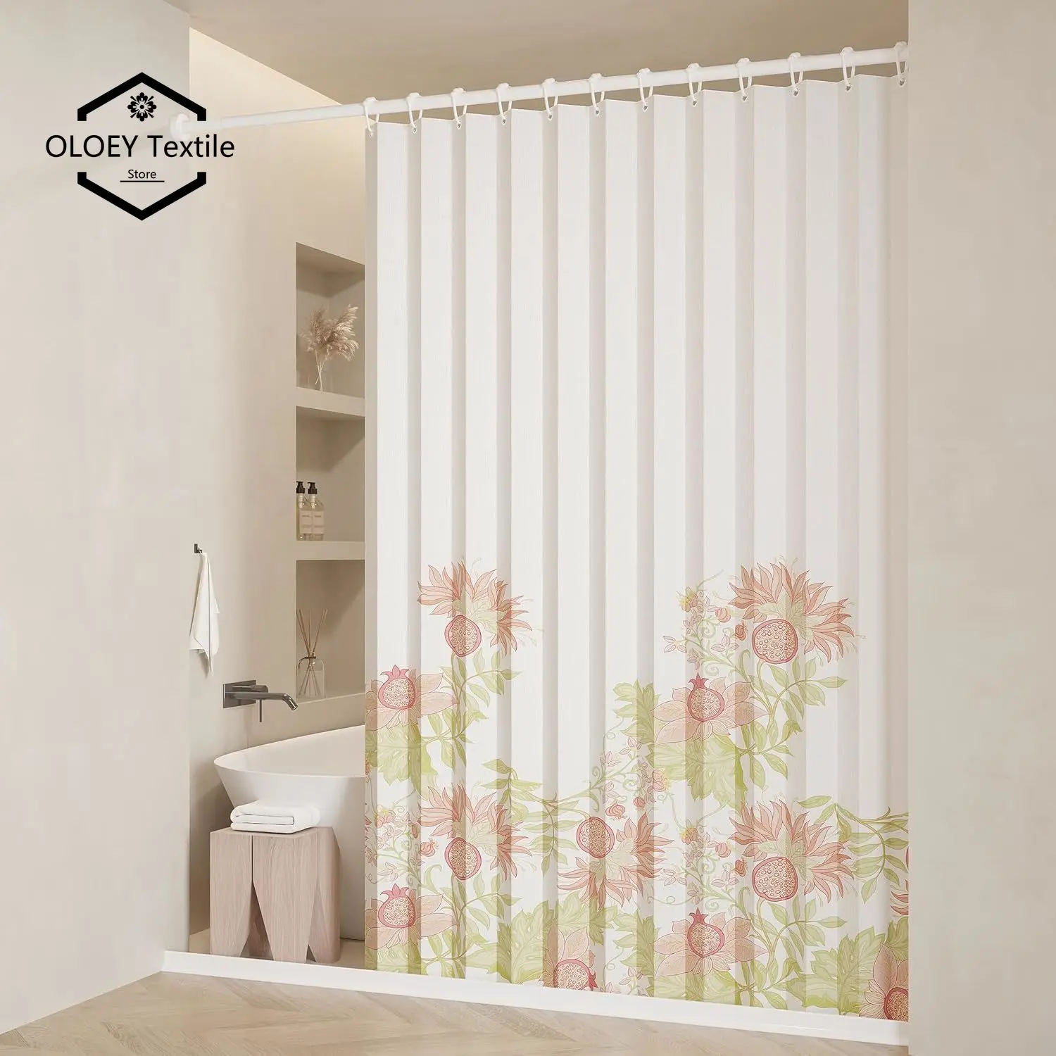 

Thickened Waterproof Foldable Shower Curtain, Magnetic Anti-Mildew Bathroom Wet-Dry Separation