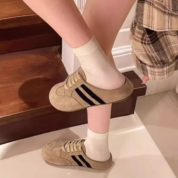 Women's shoes spring new casual lightweight sneakers women's lace-up flat tennis shoes retro polished leather training shoes