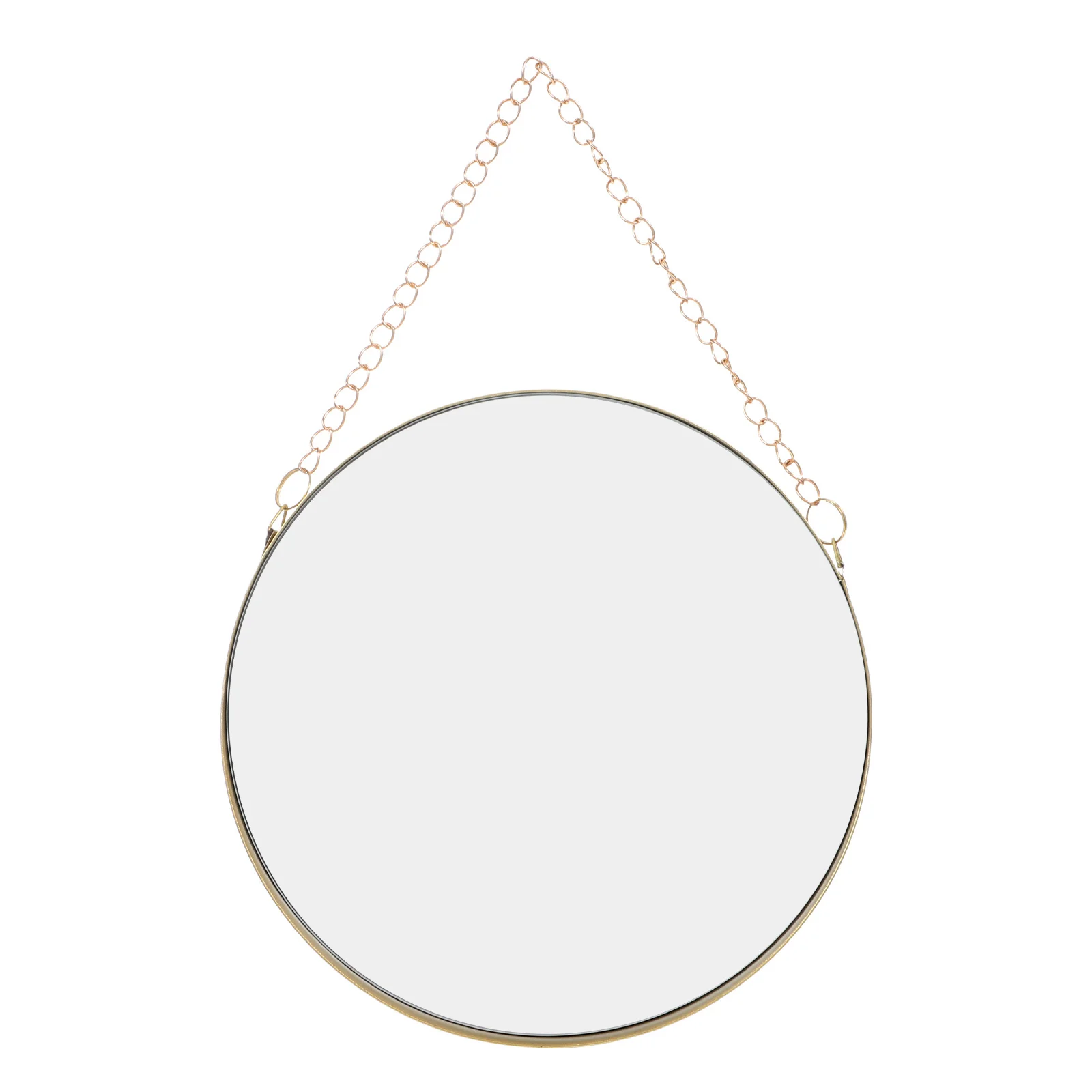 1Pcs High Definition Wall Mirror Golden Metal Frame Hanging Makeup Mirror Nordic Style for Bathroom Porch Entryway Modern