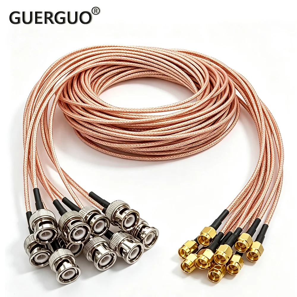 RF Coaxial RG316 Cable BNC Male to SMA Male BNC Male 90Degree Nut Bulkhead Connector RF Jumper Pigtail Wire Terminal Antenna
