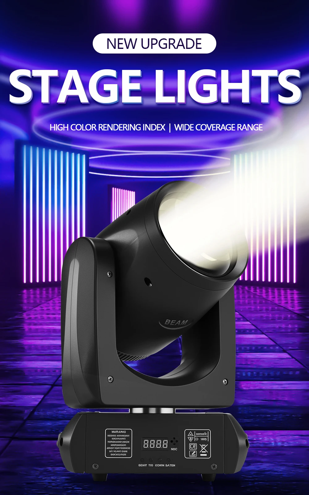 1/2/4/6 200W LED Beam Moving Head Light, 18 Prismen, 46000 LUX, DMX512, Tonaktiviert, Auto-Run, Master-Slave, Bühnenbeleuchtung, Disco, DJ – Detail 1
