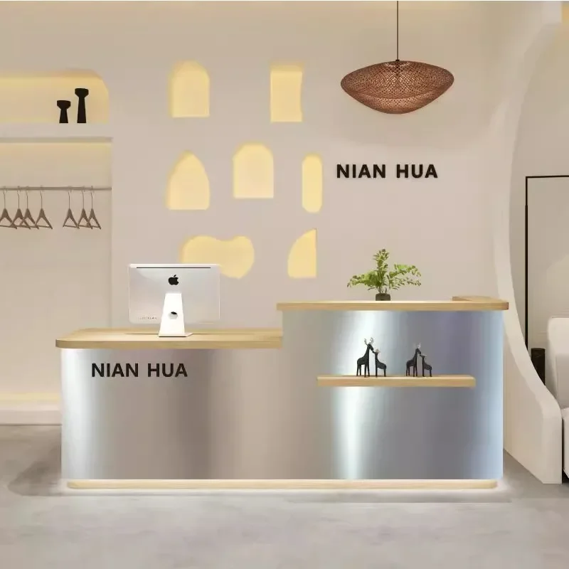 Storage Modern Front Desk Reception Counter Blue Classic Business Reception Desks Beauty Salon Mostrador Recepcion Furniture