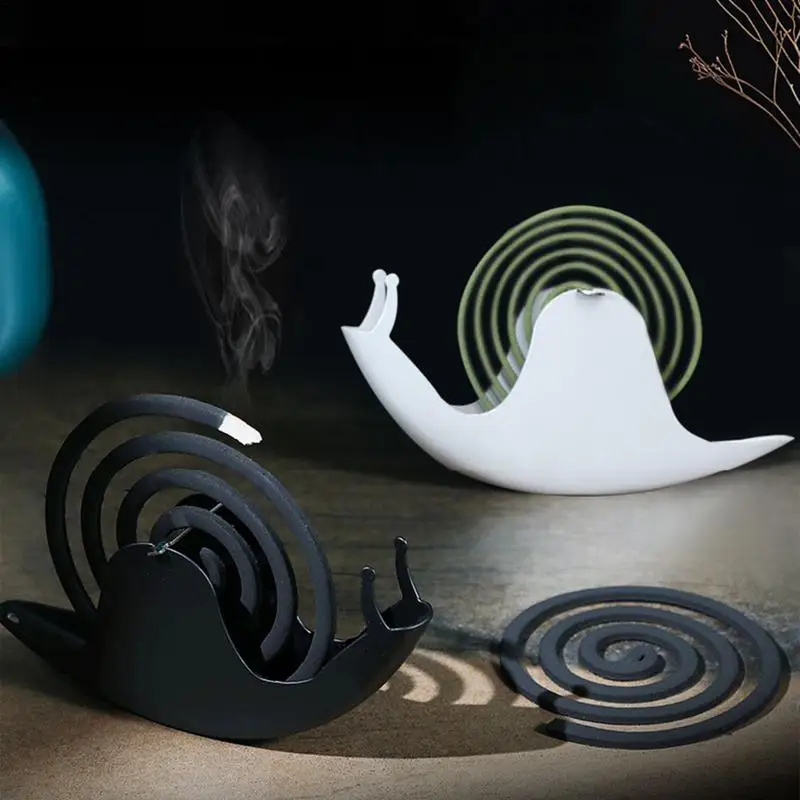 1PC Snails Mosquito Coil Holder With Tray Nordic Style Spiral Summer Day Iron Mosquito Repellent Incenses Rack Plate Home Decor