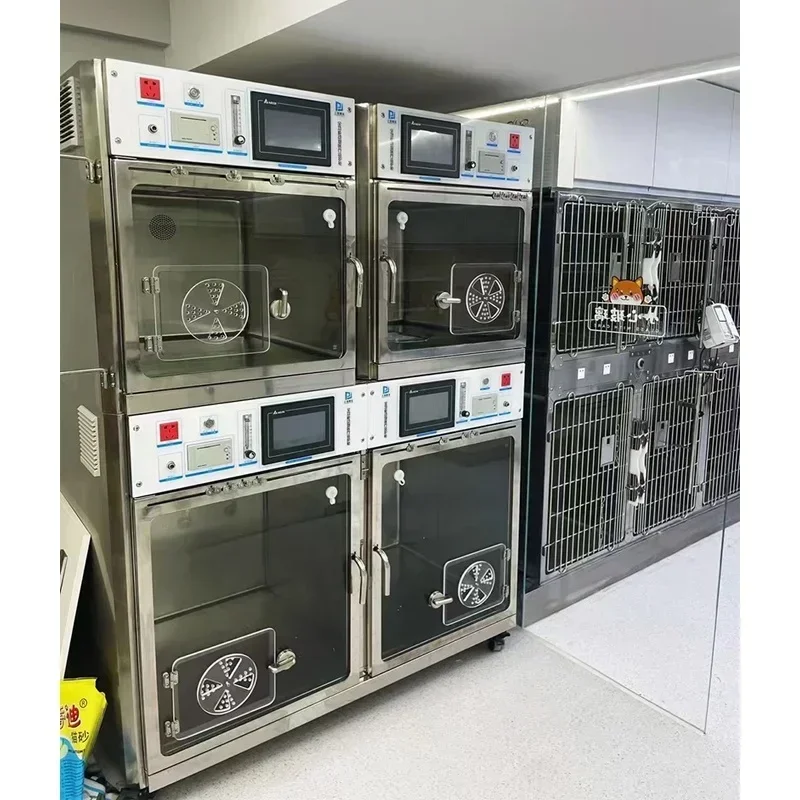 ICU Cage Controlled Oxygen Supply Cage Composite Animal Medical Monitoring Functional Cabin Hospital Veterinery Animal Equipment