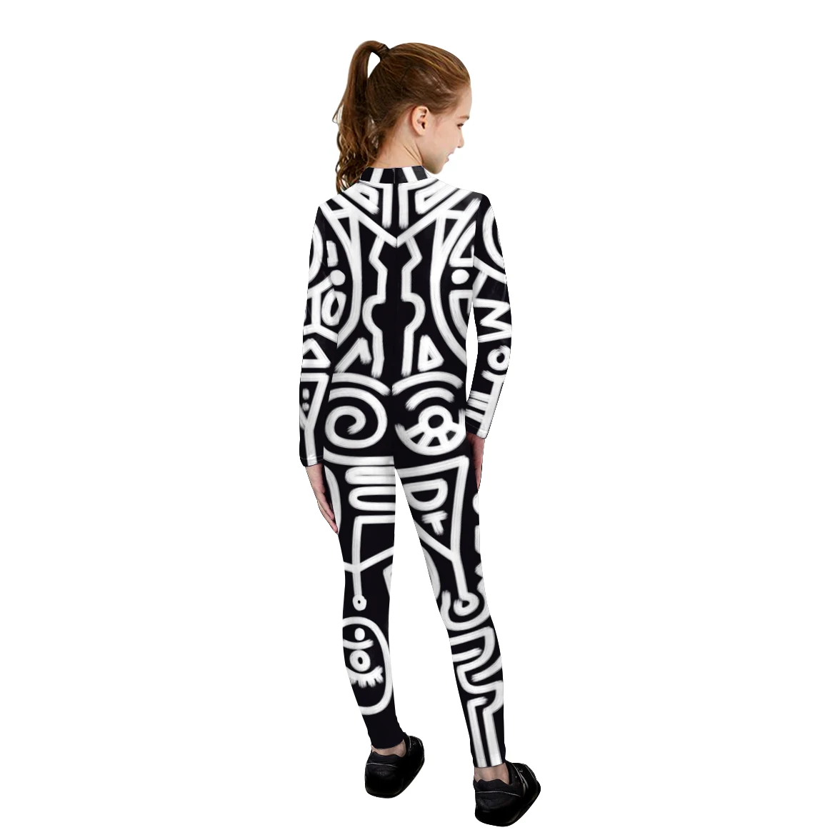 Halloween Funny 3D Digital Printing Part Cosplay Costume Parent-Child Sexy Zentai Long Sleeve Bodysuit Carnival Matching Outfits