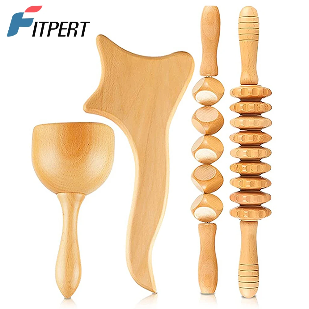 

1 Set Wood Therapy Massage Tools Anti Cellulite Massager Muscle Pain Relief Wooden Kit for Body Shaping & Sculpting Home Gym New