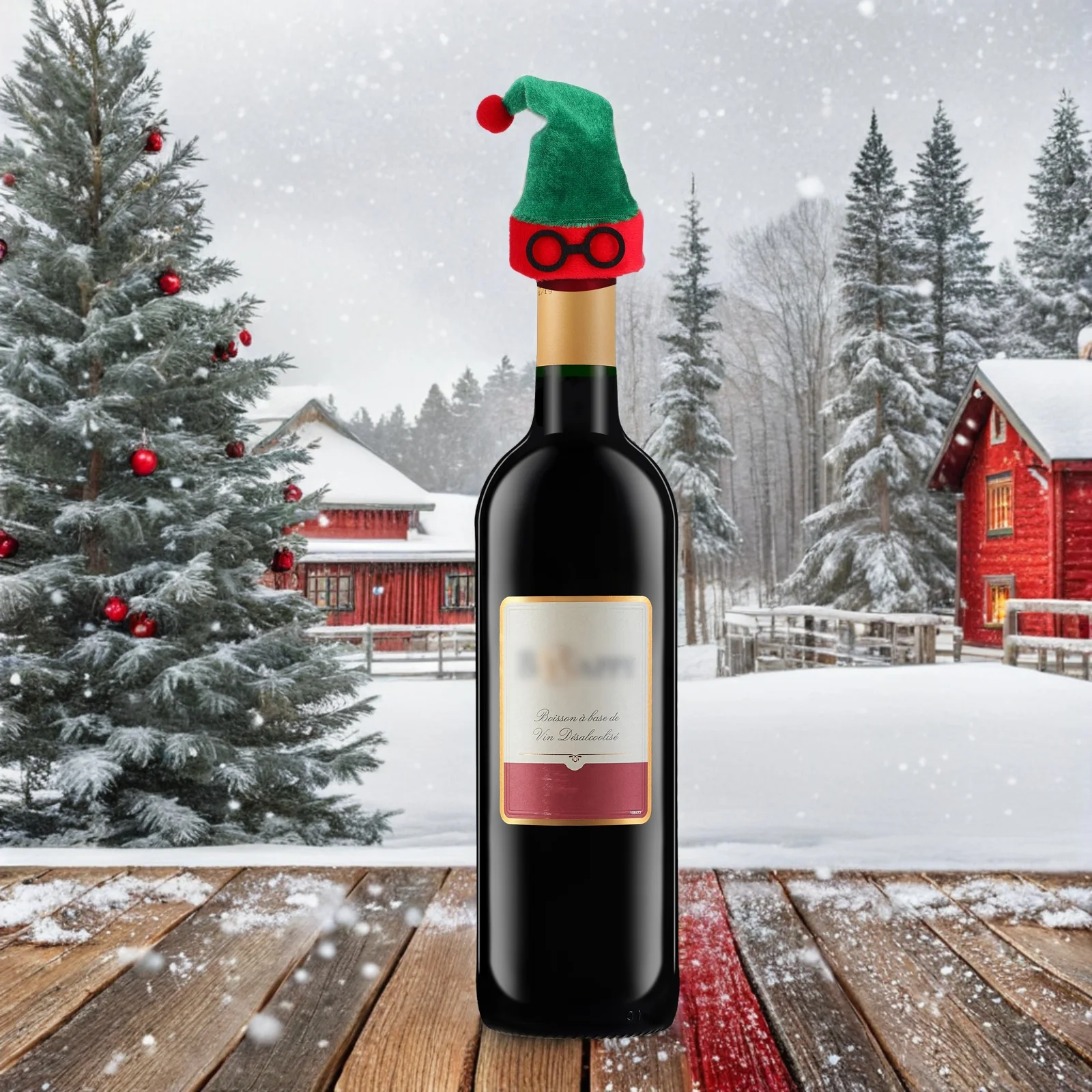 

10pcs Mini Christmas Hats Soft Lint Wine Bottle Toppers For Diy Crafts Holiday Decorations, Party Supplies Kitchen Bar Tools