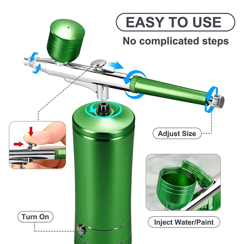 Автоматический ручной распылитель с воздушной щеткой и наконечником 0,3 мм, портативные воздушные щетки для рисования, татуировок, дизайна ногтей, окраски моделей