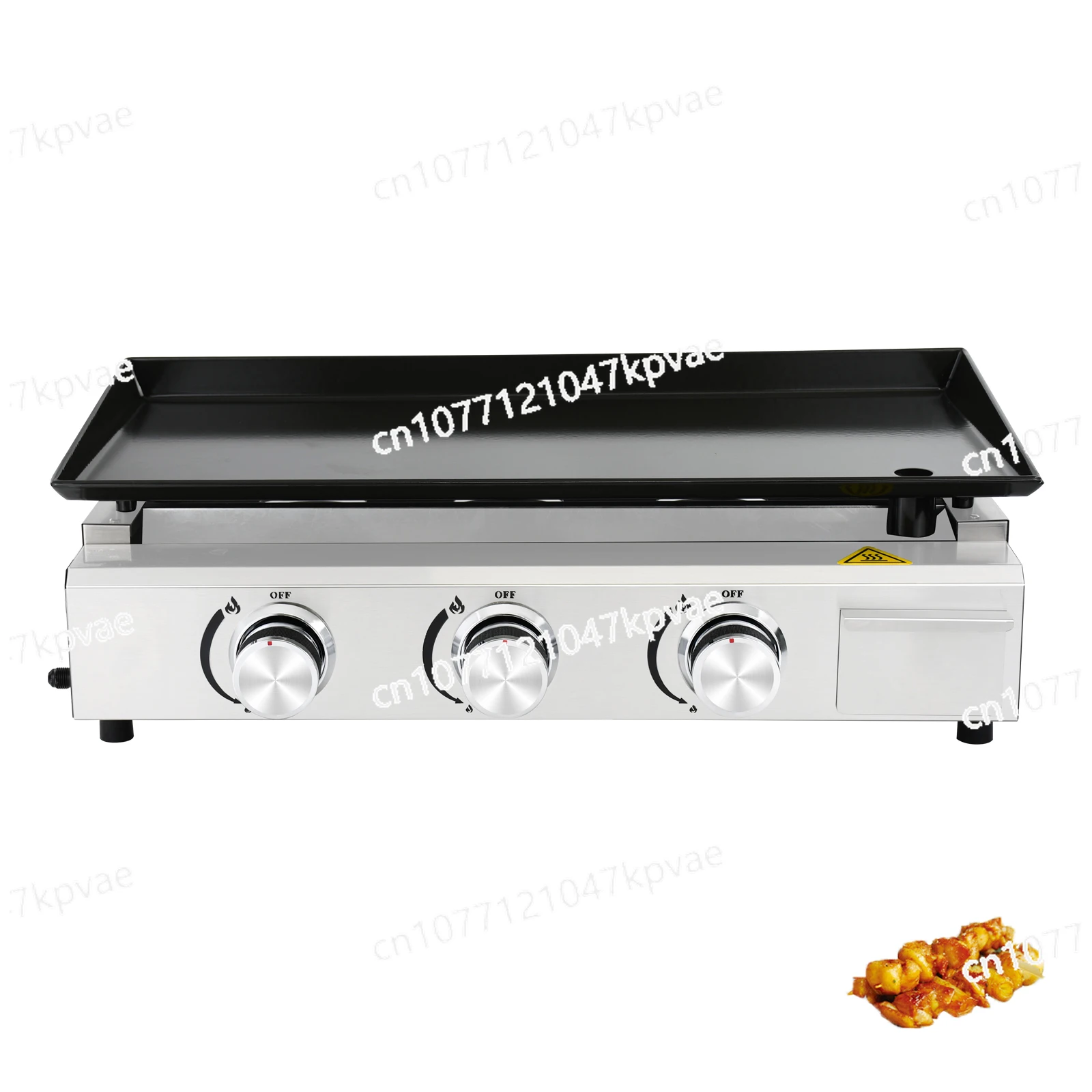 

Restaurant Gas Griddle 3 Burners Natural Gas BBQ Grill Charbroiler Stainless Steel Gas Propane