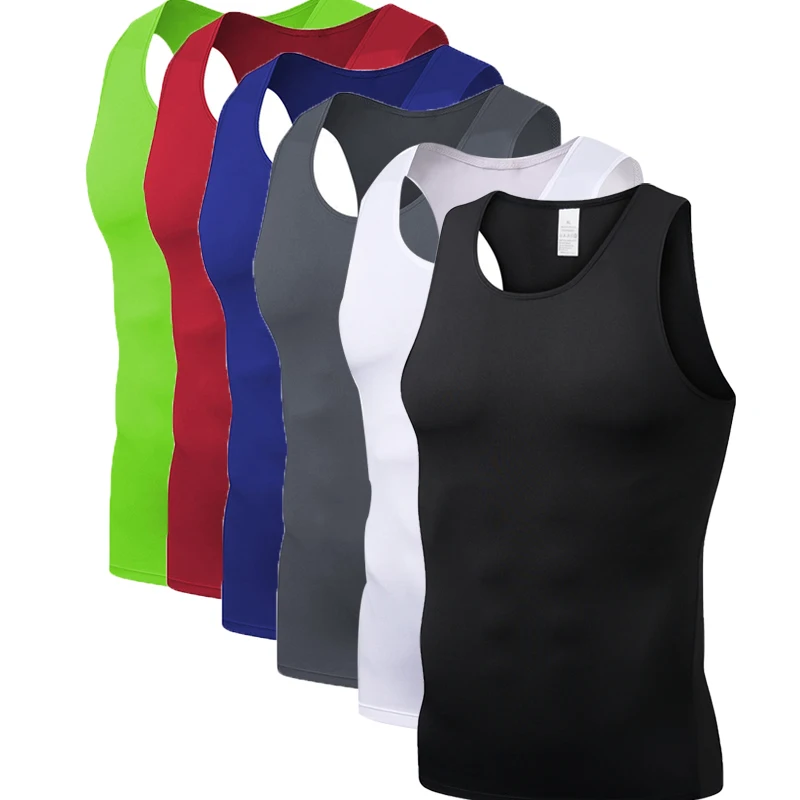 Summer sports pro quick drying top running training vest basketball football tight fitting sleeveless elastic fitness vest