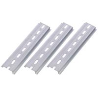 3Pcs 35mm Wide DIN Rail Slotted 7.5mm High Silver Tone Terminal Blocks Contactor Aluminum Mounting Guide