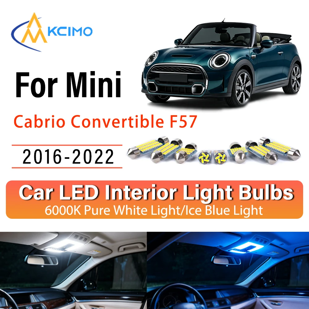 Cozy LED Interior Lights For Mini Cabrio Convertible F57 2016-2022 Premium, Quick Setup Sturdy Blue Light, White Light Kit