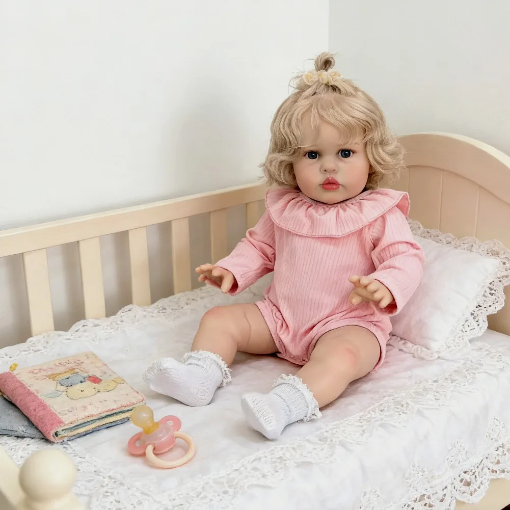 

Кукла-реборн 60 см, малышка-принцесса Элли с блондированными волосами, ручная роспись, имитация вен, игрушка для девочек