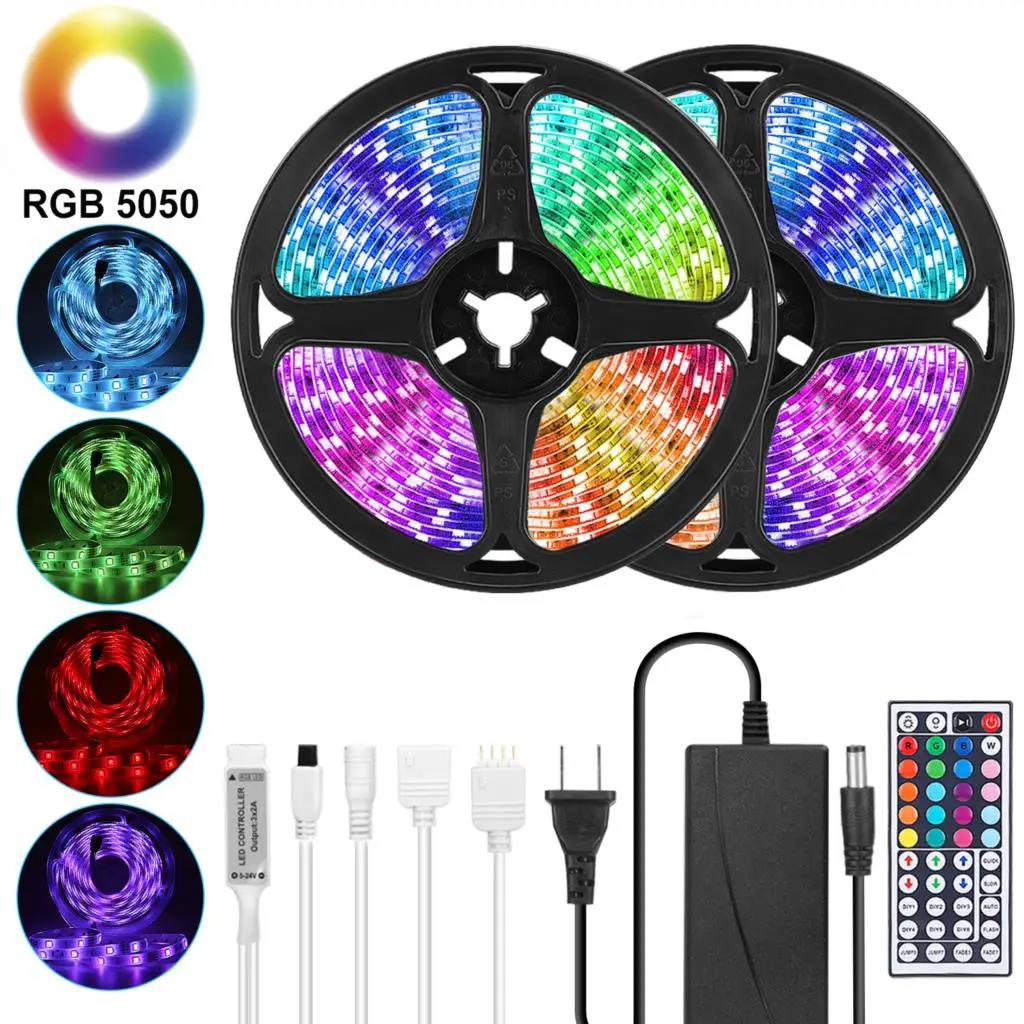 RGB Led Strip Lights 12V RGB Led Tape 5050 Led Lights For Room Diode Tape With Bluetooth For Bedroom Decoration TV Backlight