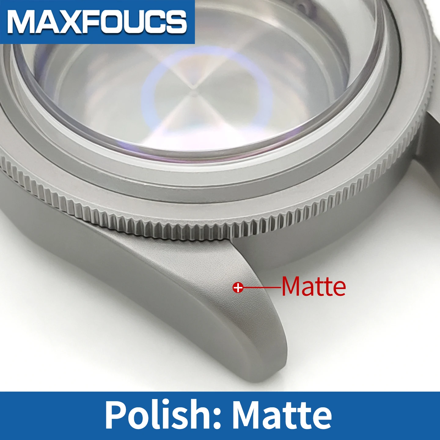 Mattes Retro-Schwarz Bay-Style Uhrengehäuse MOD SKX NH34 NH36 SKX007 Mit 3-Uhr-Krone Saphir-Lünette Maßgefertigtes Zubehör – Detail 5