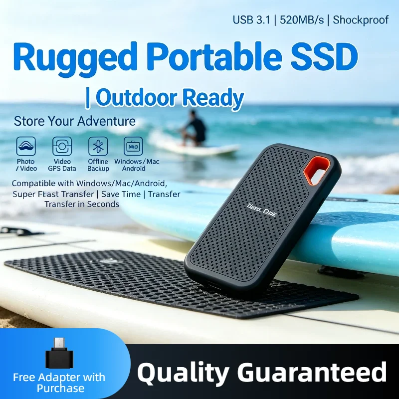 

2TB E61 External SSD Ultra Lightweight Pocket Sized Plug and Play No Driver for Mac Windows Linux Laptop Drive Ultra