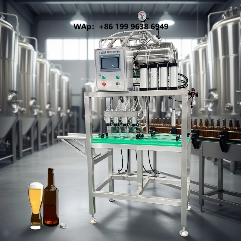 4-Head Electric Driven Carbonated Soft Drink Filling Machine Small Semi-Automatic Spout Pouch Beverage Liquid Filler