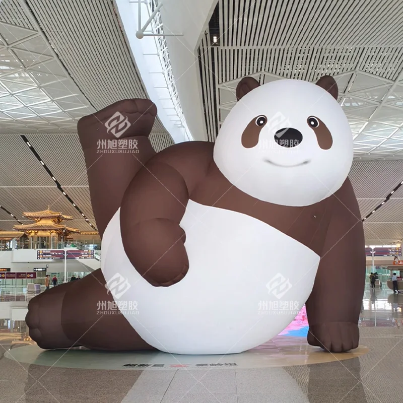 

Forest brown inflatable panda chinese protection animal air blow panda cartoon animals