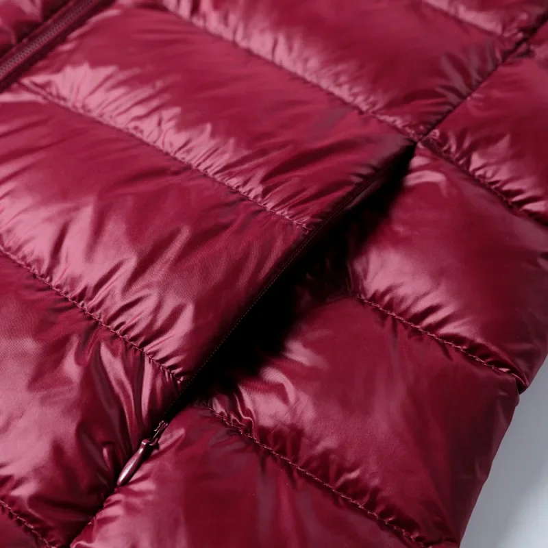 المرأة مع مقنعين أسفل معطف الإناث قبعة انفصال سميكة طويلة أسفل سترة المرأة الشتاء سترة خفيفة للغاية أسفل #3