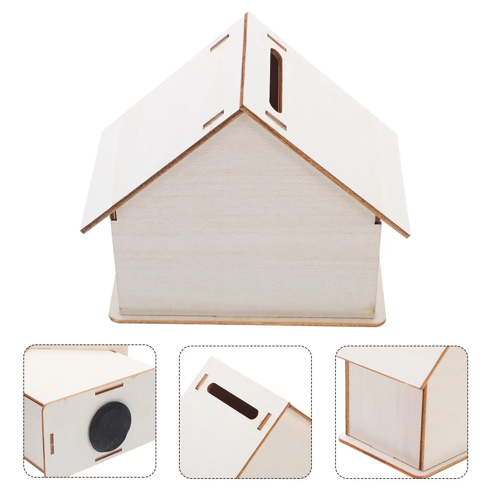 

Набор из 10 деревянных домиков-копилок для детей, неокрашенные заготовки для творчества, миниатюрные деревянные домики для поделок