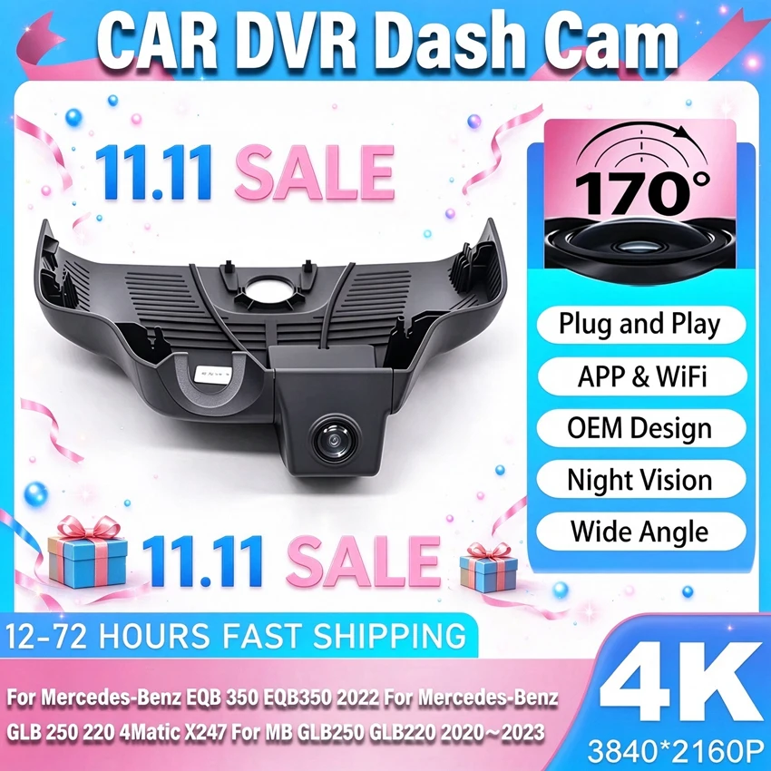 Dash Cam For Mercedes-Benz EQB 350 EQB350 2022 For Mercedes-Benz GLB 250 220 4Matic X247 For MB GLB250 GLB220 2020~2023 Dashcam