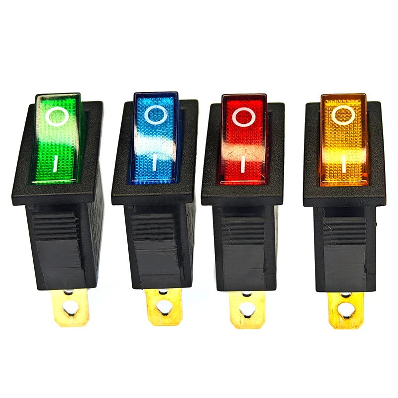 5pcs KCD3 Rocker Switch With LED ON OFF 16A 250V 220V 3 Pin 20A Small Light Cover Cap For Electric Rocket 220 Electronic-New
