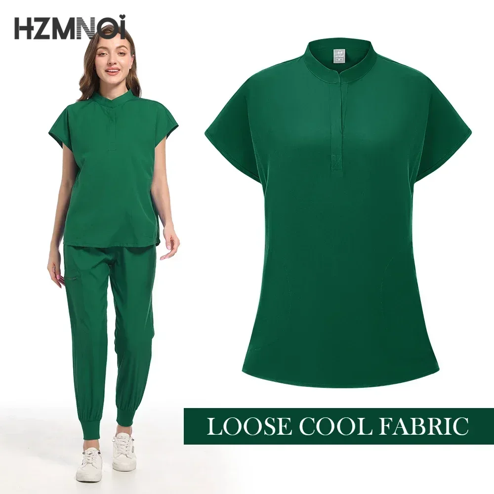 Uniforme de enfermería Multicolor para mujer, Tops de manga corta y pantalones de jogger, ropa de trabajo quirúrgica para médico y cirugía