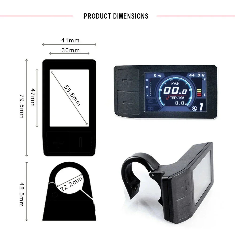 

For Bafang Ebike For BBS01 02 HD Motor 500C Color Display Enhanced Visibility 24V/36V/48V Battery Compatibility