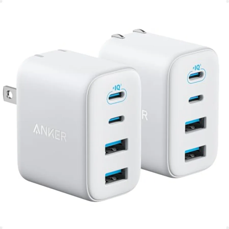 

Zolo USB C Charger Block, 2-Pack Type C Charger Fast Charging with 50W Max Output, 2 USB-C and 2 USB-A, Compact and Stable Desi