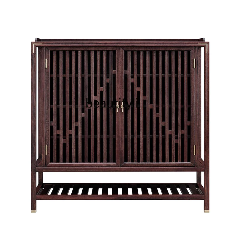 

Shoe Cabinet Home Doorway Solid Wood New Chinese Style Entry Door Cabinet Corridor Wall Storage Entrance Cabinet