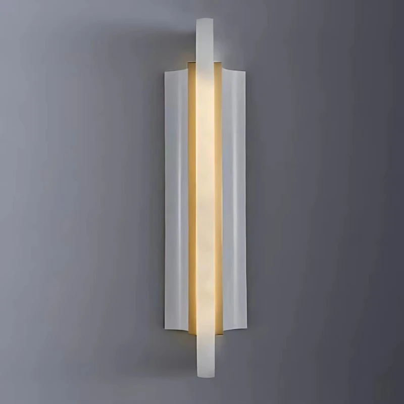 

Modern Bedroom Bedside Wall Lamp Simple Creative Luxury Living Room Aisle Corridor Background Wall Copper Alabaster Wall Lamp