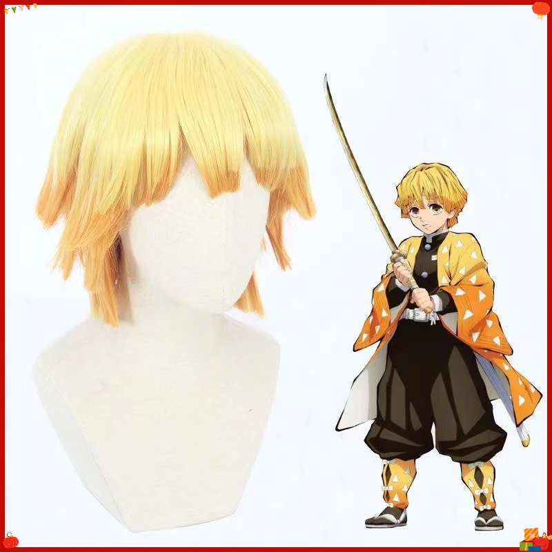 perruque-synthetique-de-cosplay-degrade-jaune-a-orange-cheveux-courts-superposes-inspiree-de-zen-itsu-pour-costume-de-fete-d'halloween