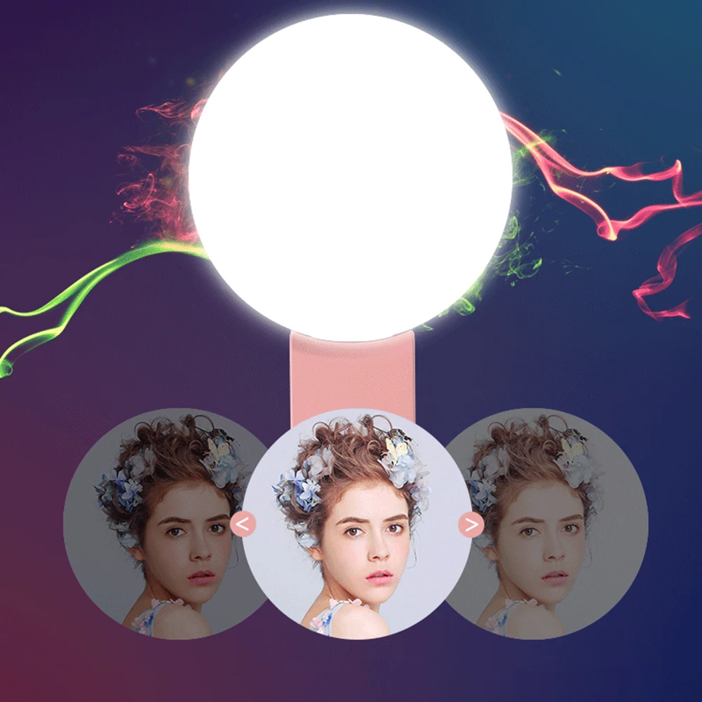 Mini Selfie Ring Light LED Flash Phone Lens Light ， USB Rechargeable Clip Mobile Phone Fill Lamp Women Selfie Lights