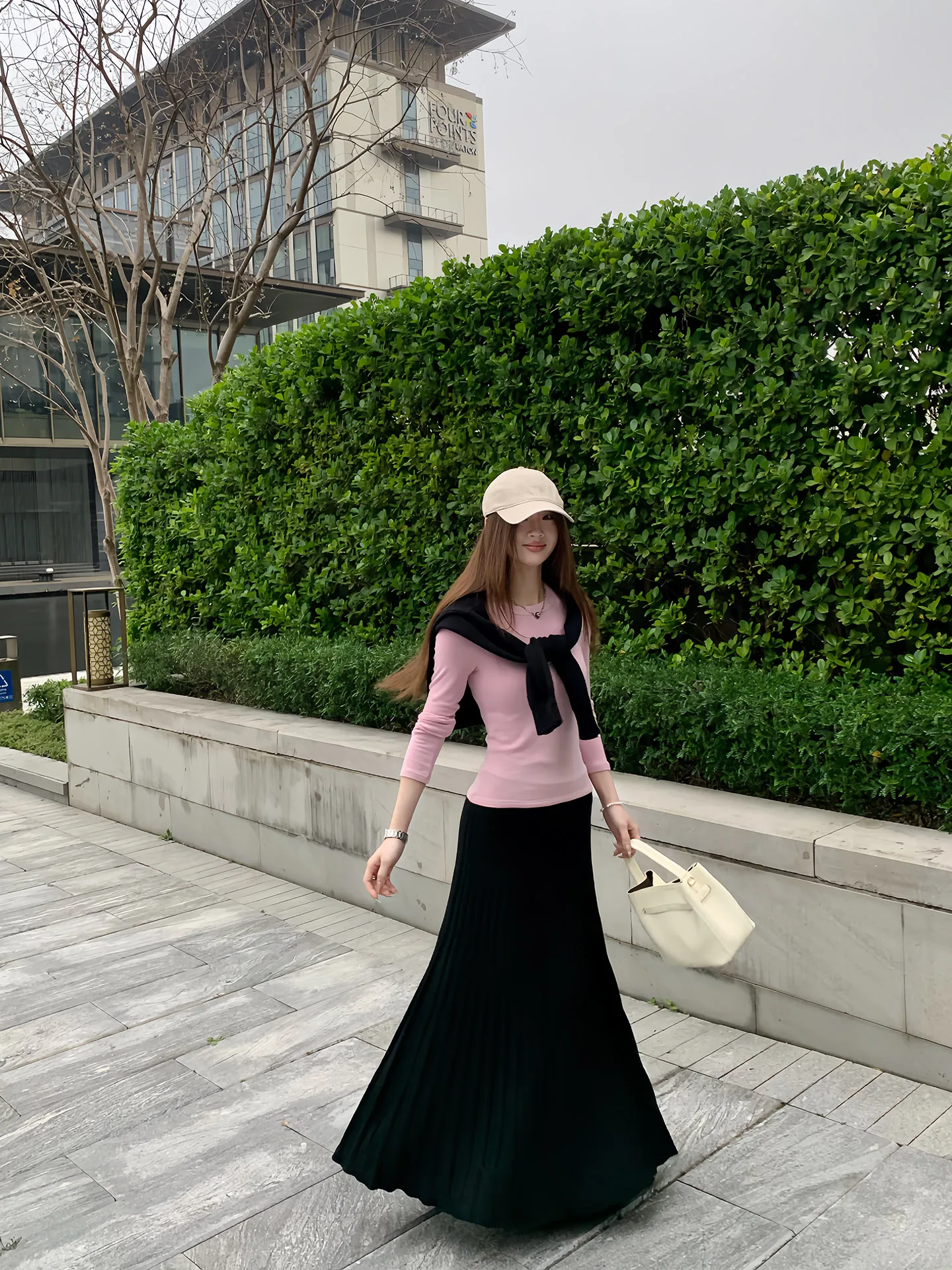 

Вязаная плиссированная длинная юбка Bla для женщин, весна-осень, изысканная, струящаяся, скрывающая недостатки фигуры, стройнящая, в пол