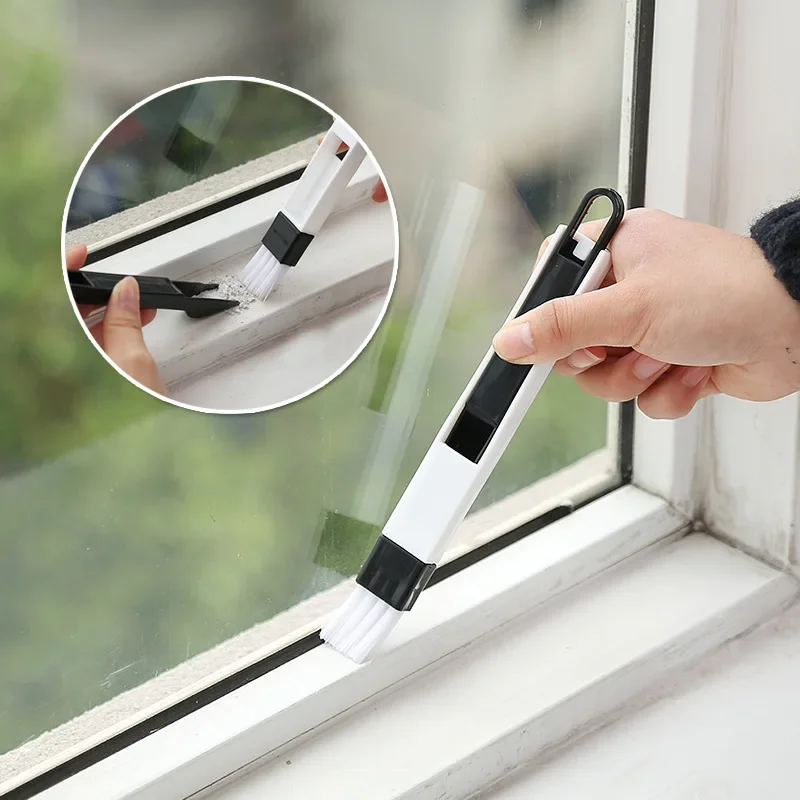 Door and Window Household Groove Cleaning Brush Groove Dead Angle Groove Multi-Purpose Small Tool with Dustpan Small Brush