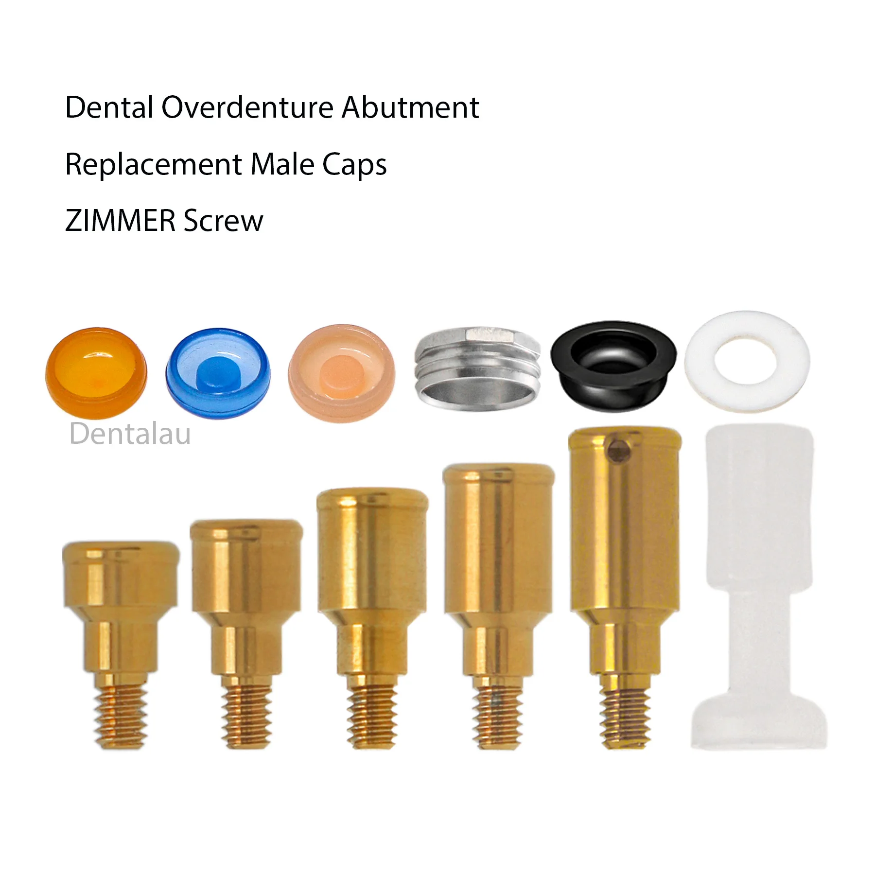 Dental Attachment Abutment Male Cap Tool for Zimmer Removable PAØ3.5mm 1/2/3/4/5mm