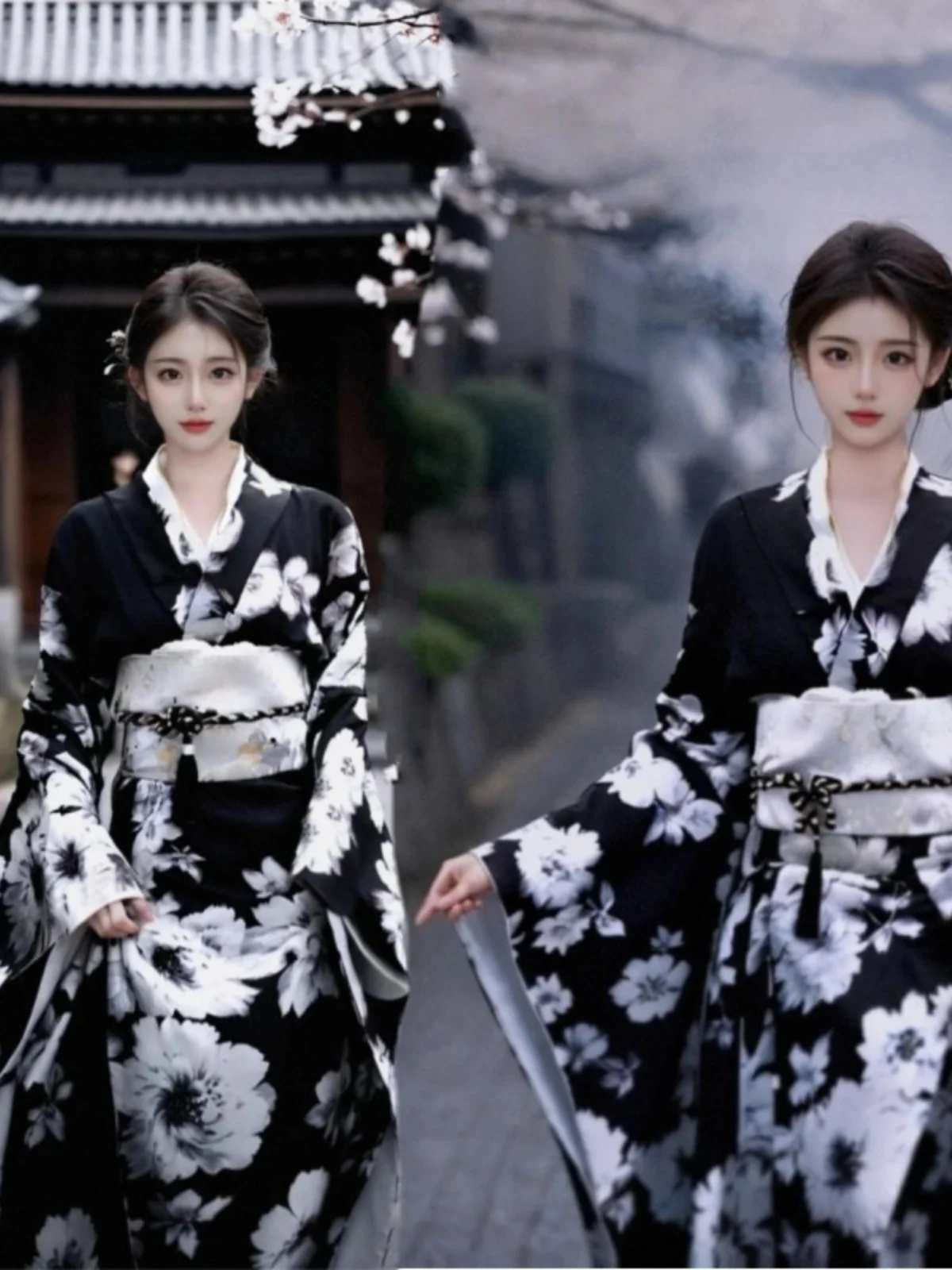 

Formal Japanese Kimono Style Bathrobe Popular Internet Model Sleeve Design Travel Photography Photography Traditional Chinese...