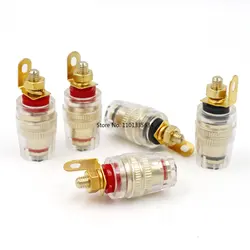 8pcs/set Speaker Terminal Binding Post 4mm Banana Plug Socket Low Frequency Amplifier Connector for Loudspeakers