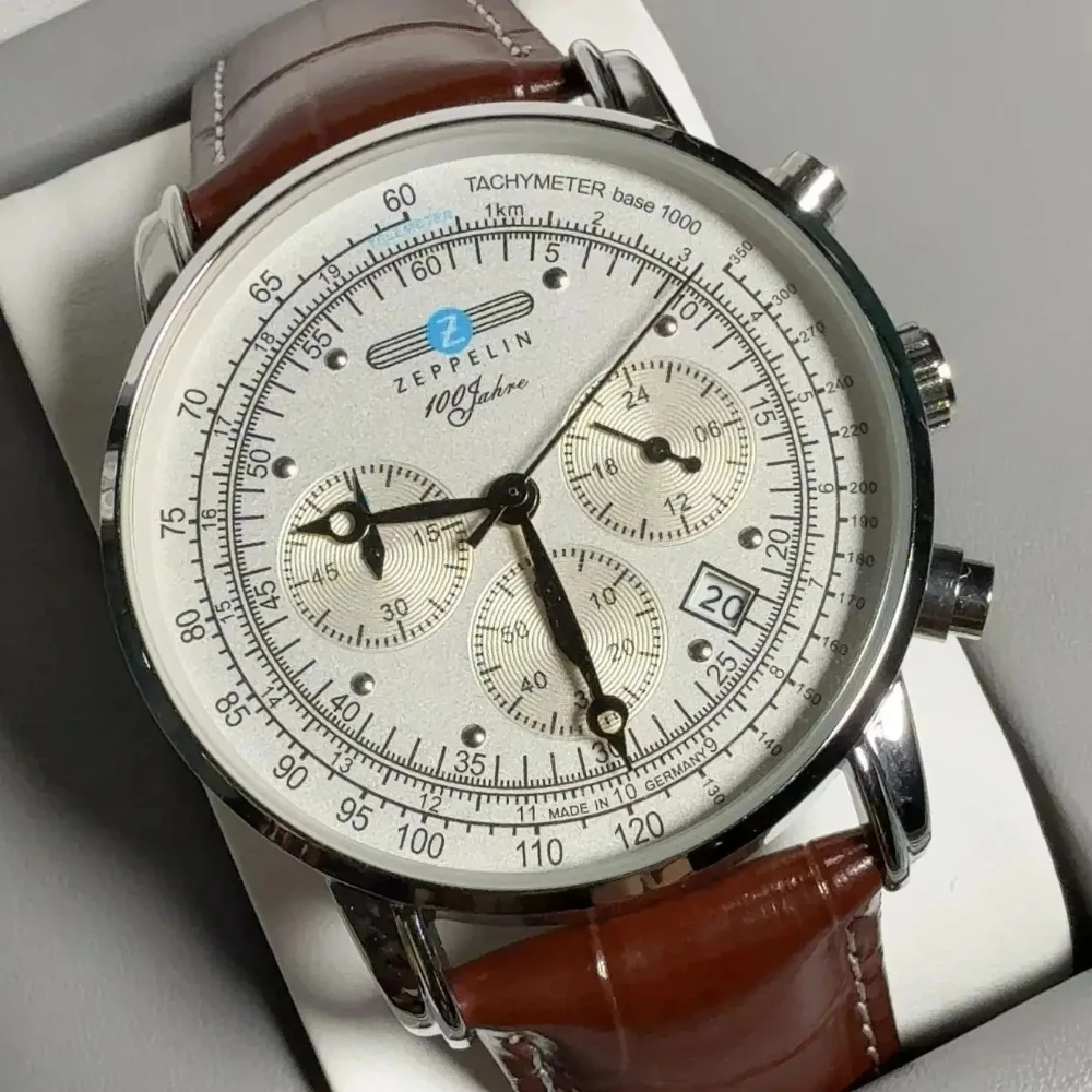 Nowy zegarek New Zeppelin, klasyczny, retro, automatyczny, z datownikiem, męski zegarek biznesowy, casualowy, sportowy, kwarcowy chronograf, zegarek z skórzanym paskiem.